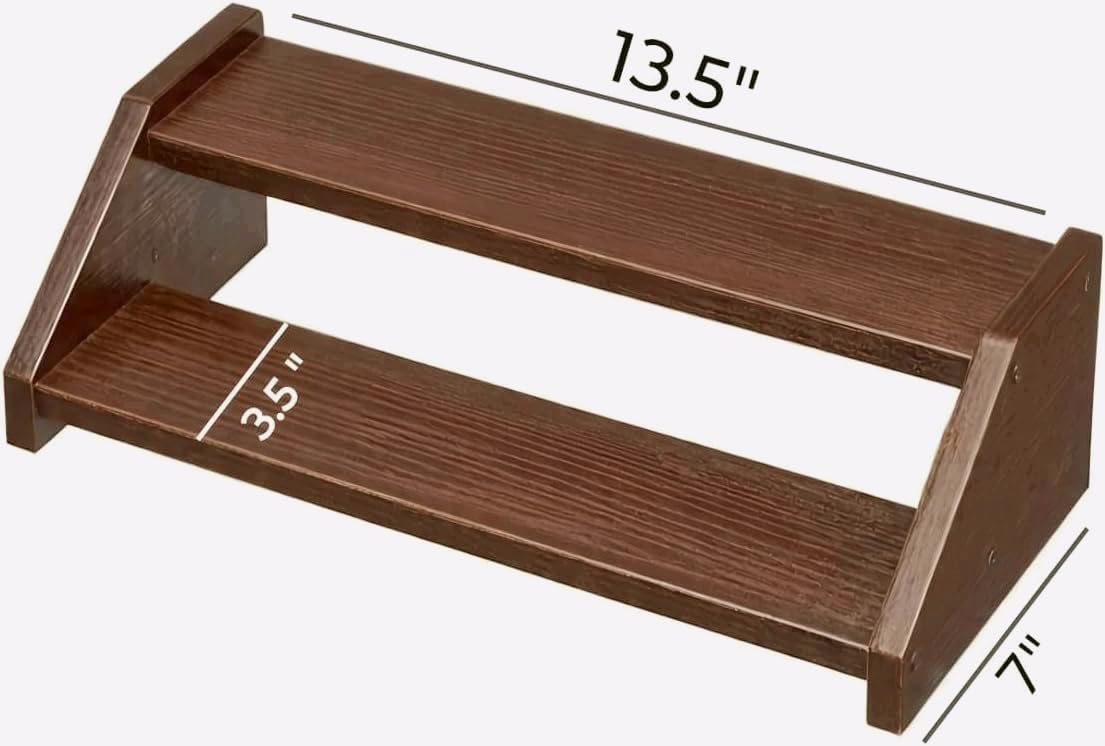 Woodpoint3, Engineered Wood Spice Rack Kitchen Organizer Rack – 2-Tier Handmade Masala Rack for Kitchen Countertop Spice Holder for Jars, Condiments & Seasonings Space-Saving Kitchen Organizer (Brown)