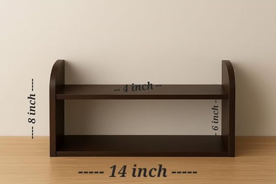 Woodpoint3,Wooden Kitchen Organizer Rack | 2 Tier Rack Kitchen Storage | Spice Rack Organizer | Shelf Organiser | Wooden Rack for Kitchen Storage | Countertop Organizer Stand 4X13X8 INCH (H RACK)