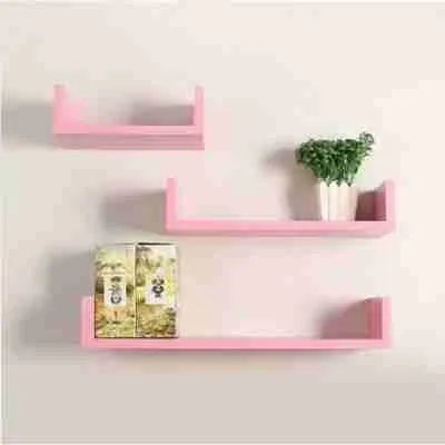 Woodpoint3,3 Wooden U Shape Wall Shelf , Wall Shelves for Bedroom and Living room ,Wooden Wall Shelf
