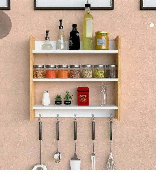 Woodpoint3, Wall mounted spice Rack, Kitchen organizer, Kitchen accessories