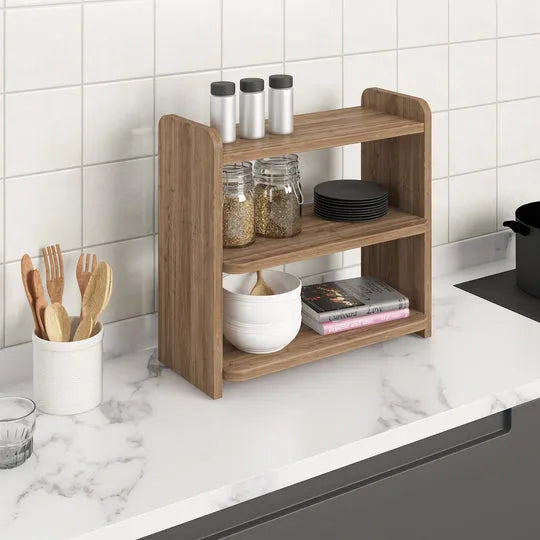 Woodpoint3,wooden spice rack, kitchen organizer rack for spices and other commodities