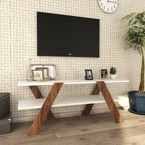 Woodpoint3, Modern Tv Console, Media stand simple and unique style perfect for living room and bedroom)
