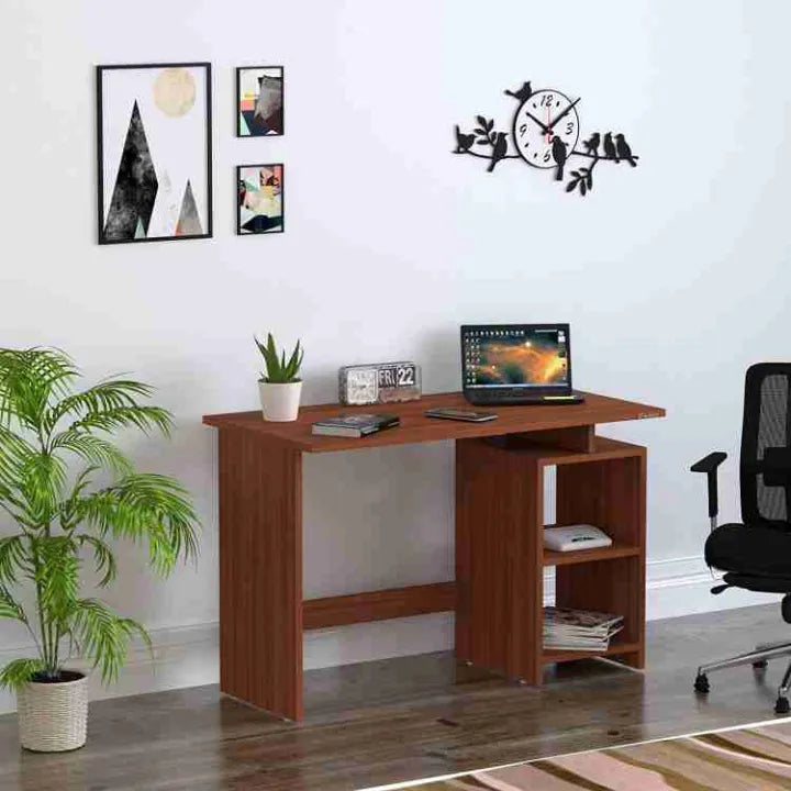 Woodpoint3, simple and Smart computer Table with side rack shelves space saving design multipurpose use