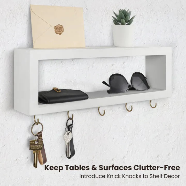 Woodpoint3, Decorative Key And Wallet Holder For Wall Holds Sunglasses, Leashes, Scarves And Lanyards -Entryway Organizer Made Of MDF Wood