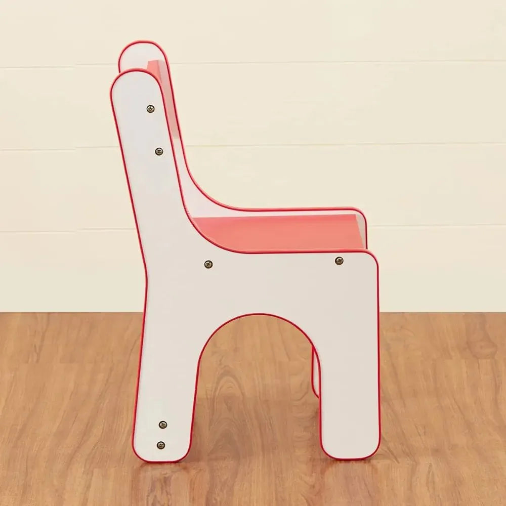 Woodpoint3, kids study Table chair set, kids room furniture, pink White color combination