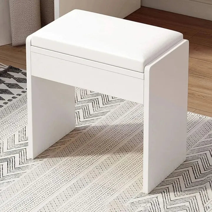Woodpoint3,Stool for Dressing Table, Modern Minimalist Dressing Stool for Bedroom, Padded Low Stool, Non-Slip Wooden Stool for Home, Can Be Used for a Long Time