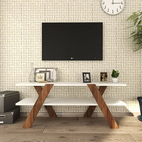 Woodpoint3, Modern Tv Console, Media stand simple and unique style perfect for living room and bedroom)