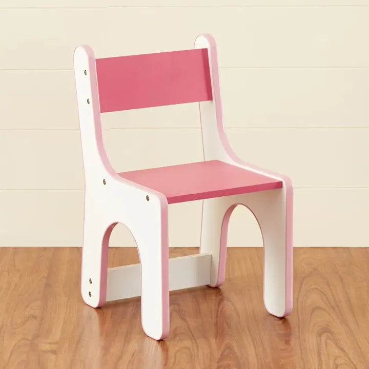 Woodpoint3, kids study Table chair set, kids room furniture, pink White color combination