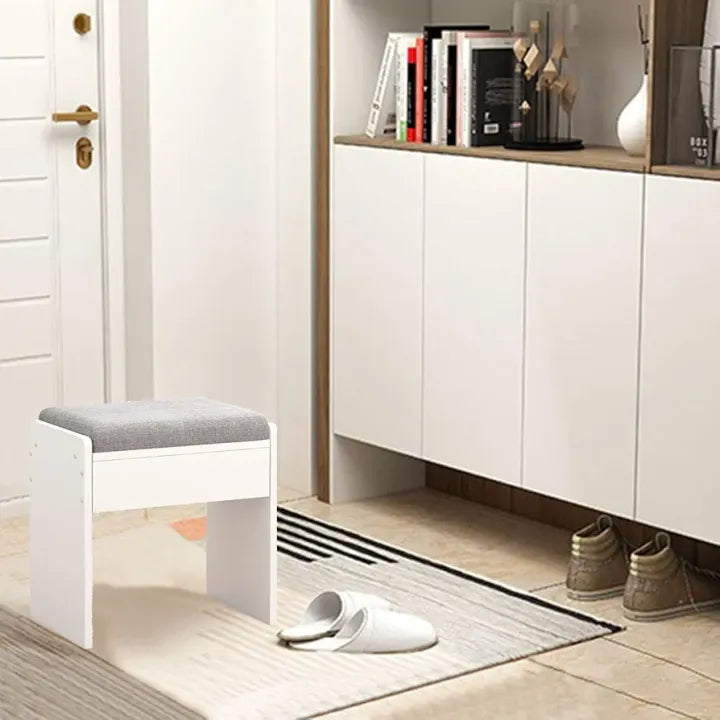 Woodpoint3,Stool for Dressing Table, Modern Minimalist Dressing Stool for Bedroom, Padded Low Stool, Non-Slip Wooden Stool for Home, Can Be Used for a Long Time