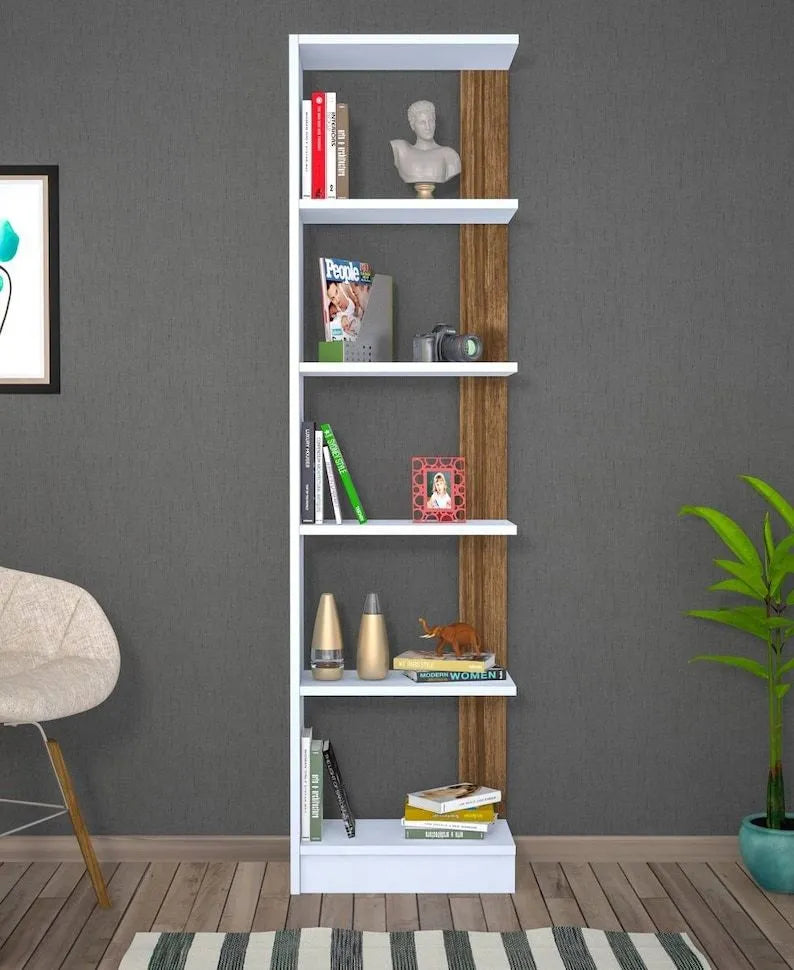Woodpoint3,5 Tier bookcase shelf, bookcase shelving, wooden bookcase, book shelf