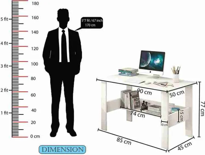Woodpoint3,Study Table,  simple and Smart computer Table,  with bottom shlef multipurpose use