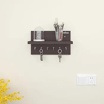 Woodpoint3,keychain holder, Entryway Hallway shelf with 5 knobs for keychain hanging