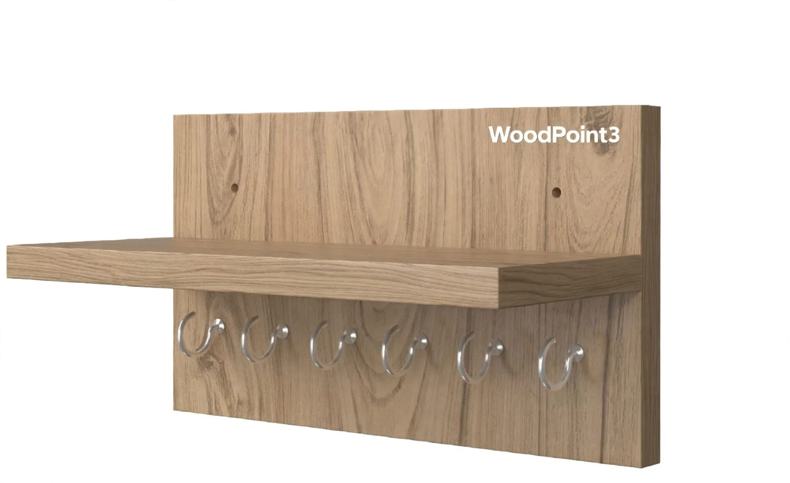 Woodpoint3,keychain holder, Entryway Hallway shelf with 5 knobs for keychain hanging