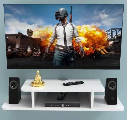 WoodPoint3, Wall Set top Box Stand MDF Wall Mounted | for Living Room Bedroom | WiFi Stand | Cable | Decorative Home MDF